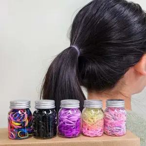 아기머리끈 대용량 베이직 고무줄 헤어 밴드 머리끈 세트 120p (특가)