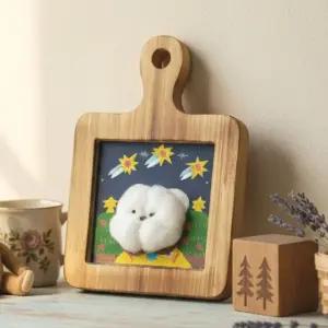 3D 목화 비숑 프리저브드 우드 액자 DIY키트 체험