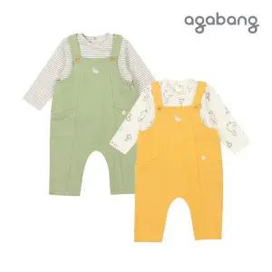 [롯데백화점]아가방 [아가방 23봄]듀데이오버올상하(GREEN,YELLOW)_01Q123007