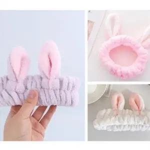 토끼 극세사 세안 헤어밴드 파자마 머리 세면 클렌징 세수 화장 토끼