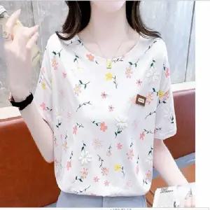 여성반팔티 입체 패턴 반팔티 프린트 면 캐릭터 사무실 아웃도어 현장근무복