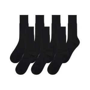 무신사 스탠다드 MUSINSA ANDAR D 리브드 크루 삭스 7팩 블랙 ME0SC0Z13-BK 349175