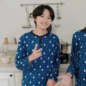 [하프클럽/]핫주니어복구잠옷 남 체크토끼