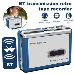 호환 휴대용 블루투스 카세트 플레이어 테이프 플레이어 헤드폰 및 스피커로 블루투스 출력 워크맨용