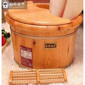 편백나무 히노끼 가정용 높이 50 간이 스팀 버킷 물통 대야 건식 찜질기