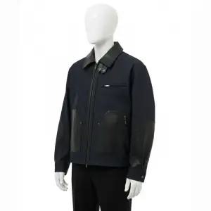 UNGIMMICK 가죽 배색 데님 자켓 다크 네이비