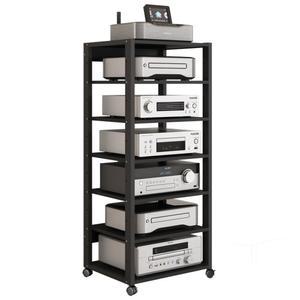 오디오랙 스피커스탠드 선반 우드 받침대 소형 우퍼 3단 유리 철제 캐비닛