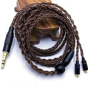 DIY 교체용 은도금 Mmcx 케이블 업그레이드된 8 코어 와이어 HIFI RY-C9 이어폰 3.5mm 4.4mm 1.2m