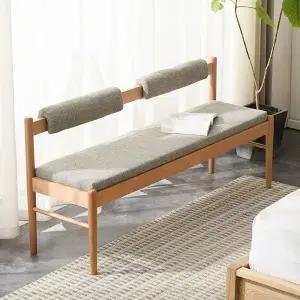 원목 벤치의자 141cm 2인용 네츄럴 등받이 (WFHJL7D)