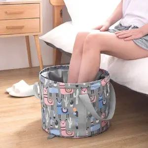 바스켓 설겆이통 캠핑 족욕 라마 휴대용 옥스퍼드 (WFHJGG5)