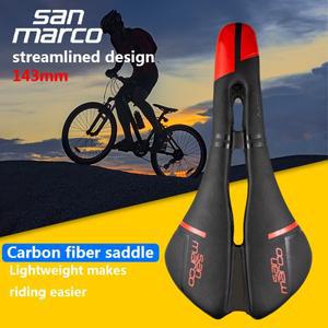 SAN MARCO 만트라 도로 자전거 용 탄소 섬유 안장 143mm 초경량  남성 여성 경주 액세서리