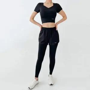 패드 허리밴딩 에어홀 여성 탈부착 레깅스 투인원 스