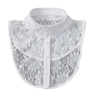 레이어드셔츠 여성 레이스 펀칭 페이크 카라 셔츠 넥카라