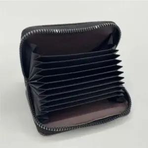 반지갑 지퍼형 아코디언 카드지갑 브라운 명품선물