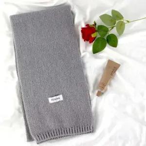 쁘띠 머플러 숏 미니 니트 목도리 그레이 쁘띠목도리