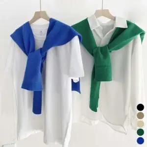 니트숄 무지 어깨 숄 가디건