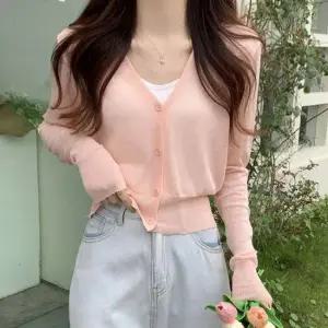 여성봄가디건 여성 파스텔 컬러 시스루 긴팔 가디건 1P 여름 외투