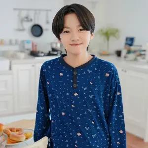 [하프클럽/]핫주니어복구잠옷 남 네이비곰