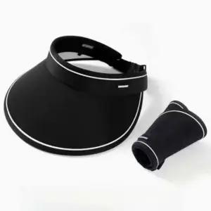 블랙 긴챙 넓은창 휴대용 돌돌이 썬캡 선캡 돌돌이모자 햇빛 선캡모자 산책 운동