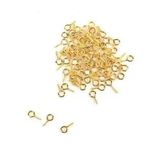 귀여운아이템 액세서리 열쇠 공예 키링 미니어처 부자재 골드 9자핀 100개입