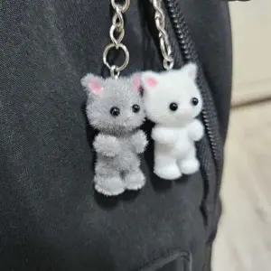 2컬러 앙증 미니 고양이 키링 커플 열쇠고리 가꾸 가방