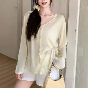 루즈핏 여름 브이넥 루즈핏 시스루 가디건 RNR-0091