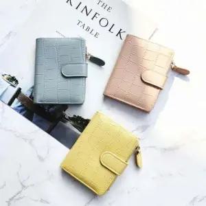 여자 학생 데일리 스트릿 예쁜 악어 가죽 무늬 반지갑