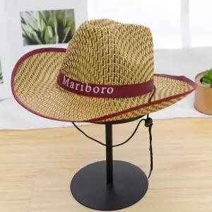 러닝썬캡 여름 남자 밀짚 카우보이 페도라 자외선차단 모자 넓