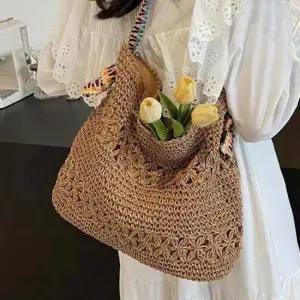 호보백 여성 여름 휴양지룩 러블리 코디아이템 밀짚스타일 빈티지 바캉스백 숄더백