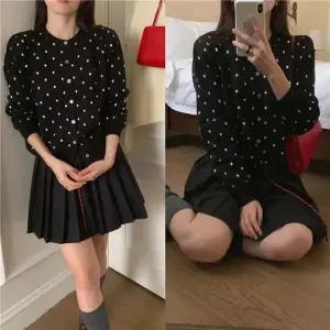 심플한 도트 니트 가디건 LL-O13 땡땡이가디건