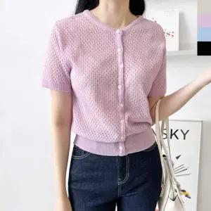 여자가디건 여성 여름 펀칭 가디건