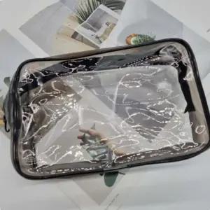 사우나주머니 세면도구백인백 PVC 투명 방수 파우치 대형 블랙 여행용파우치