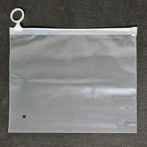 PVC파우치 투명 슬라이드 고리형 지퍼백 수납 파우치 21x17cm