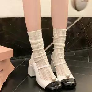 여자 시스루 스타일 중목 레이스 통풍 스타킹 양말 발냄새양말