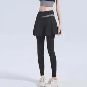 여자 절개 라인 포인트 헬스 요가 런닝 스커트 레깅스 타이즈