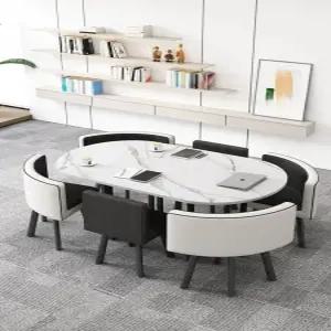 6인용 테이블 의자 세트 타원형 회의실 휴게실 TF책상 컨설팅