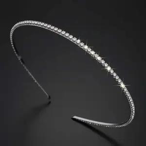 3mm 10mm 지르코니아 실버 큐빅 레이어드 심플 머리띠