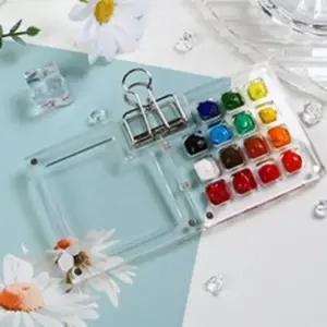 미술용 물감 팔레트 집게 포함 2개 휴대용 아트 용품 (WFKIO4Y)