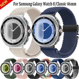 삼성 갤럭시 워치 8 클래식 46/40/44mm용 나일론 브레이디드 루프 스트랩 패러슈트 버클 조절 가능한 밴드