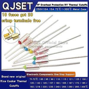 10pcs TF 열 퓨즈 RY 10A 15A 250V 온도 72C 85C 99 110 121 125 142 157 160 165C 240C 300 deg