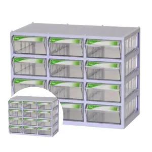 미니 사물함 12단 정리함 다용도 서랍 정리박스 이름표 수납함 (WFKKL2S)