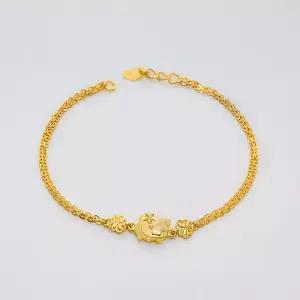 [베티블루] 995 999 24K 순금 꽃 돼지 여성 여자 3.75g 금 팔찌