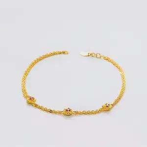 [베티블루] 995 999 24K 순금 트리플 로즈 장미 여성 여자 3.75g 금 팔찌