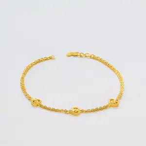 [베티블루] 995 999 24K 순금 트리플 다이아몬드 하트 여성 여자 7.5g 금 팔찌