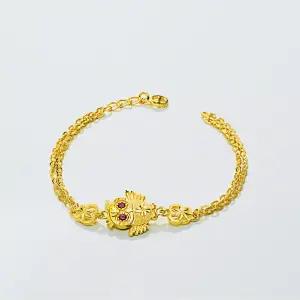 [베티블루] 995 999 24K 순금 클로버 왕관 부엉이 여성 여자 3.75g 금 팔찌