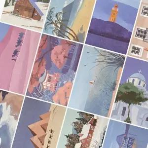 감성 수채화 풍경 엽서 세트 사진 일러스트 인테리어