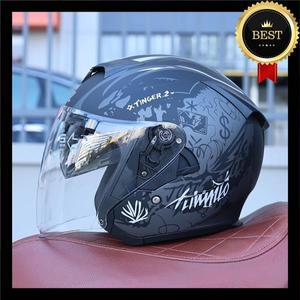 Orz-600 오토바이 헬멧 레트로 하프 남녀 공용 듀얼 렌즈, 사계절용