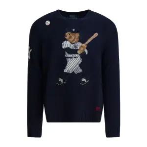 그래픽 패턴 크루넥 스웨터 710982820001BEARNAVYCOMBO BLUE