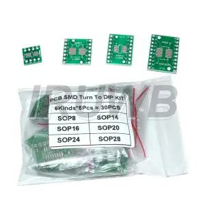 호환  30PCS PCB 보드 키트 SOP 8 14 16 20 24 28 SMD DIP 어댑터 변환 플레이트 SOP24 SOP8 SOP14 SOP16 S