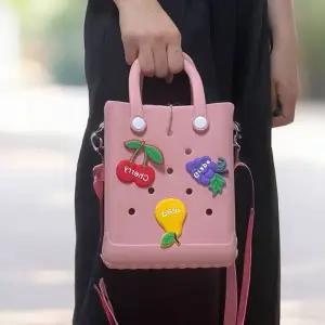롱타임헬씨 어린이집 굿즈 선물 과일 방수가방 핑크 분홍색 젤리 EVA 미니 비비드 크로스백 기념